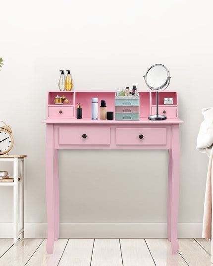 Writing Desk with 4 Drawers, Removable Floating Organizer