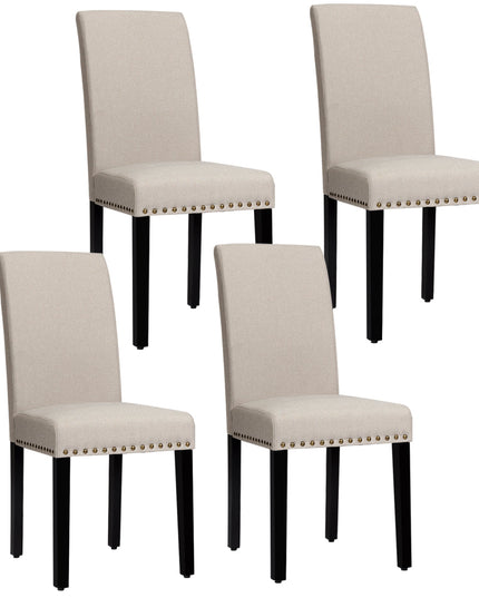 Upholstered Dining Chairs Set of 2 or 4, Fabric Side Chairs w/Wood Legs