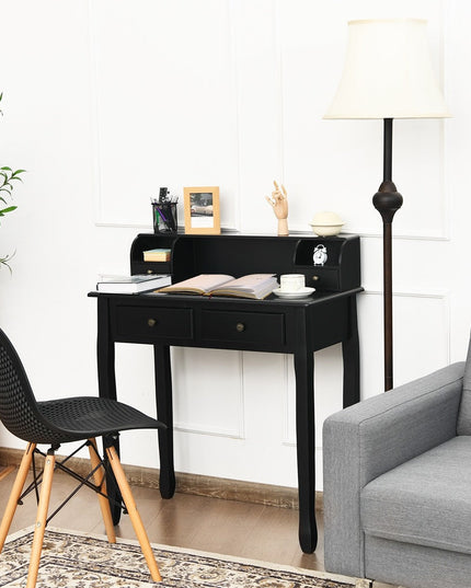Writing Desk with 4 Drawers, Removable Floating Organizer