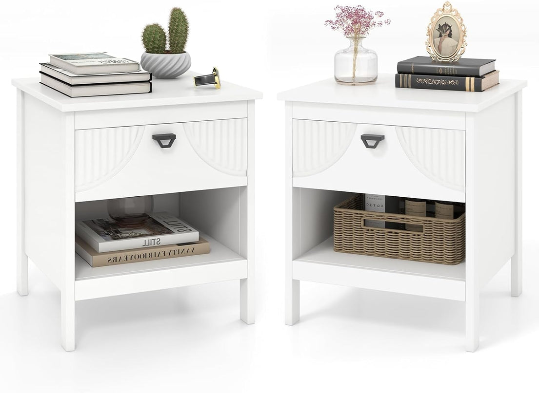 Giantex Modern Nightstand with Drawer with Storage for Bedroom Small Place