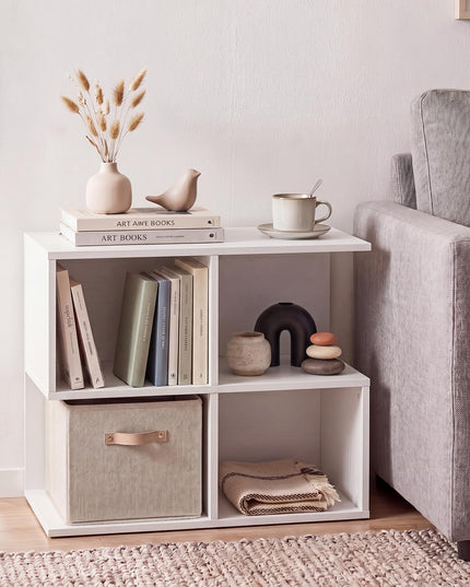 Giantex 4-Cube Book Shelf | 17" Modern S-Shaped Couch End Sofa Side Table with Storage (1/2)