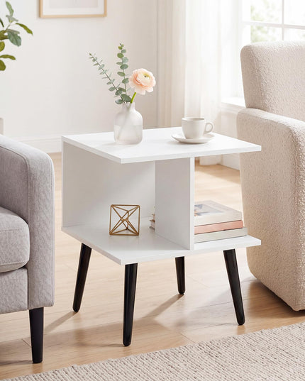 Giantex 2-Tier Modern Bedside Sofa End Table with 2 Storage Compartments (1/2)