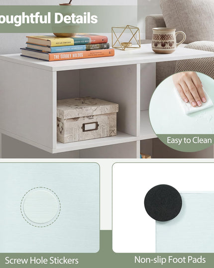 Giantex 4-Cube Book Shelf | 17" Modern S-Shaped Couch End Sofa Side Table with Storage (1/2)