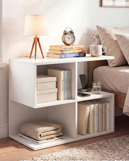 Giantex 4-Cube Book Shelf | 17" Modern S-Shaped Couch End Sofa Side Table with Storage (1/2)