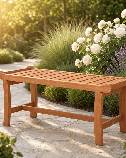 GIANTEX 2-Person Outdoor Wood Benches with Slatted Seats