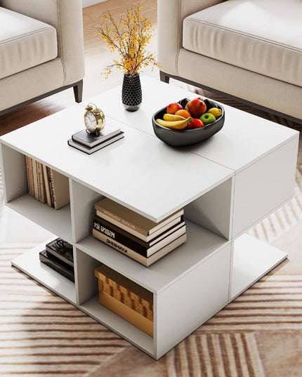 Giantex 4-Cube Book Shelf | 17" Modern S-Shaped Couch End Sofa Side Table with Storage (1/2)