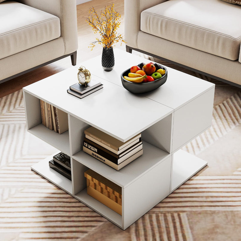 Giantex 4-Cube Book Shelf | 17" Modern S-Shaped Couch End Sofa Side Table with Storage (1/2)