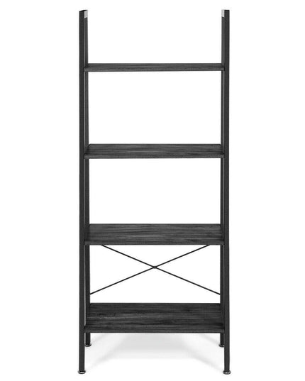 Ladder Shelf 4-Tier Industrial Bookshelf Storage Rack - Giantexus