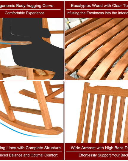 Porch Rocking Chair, Solid Wood Rocker