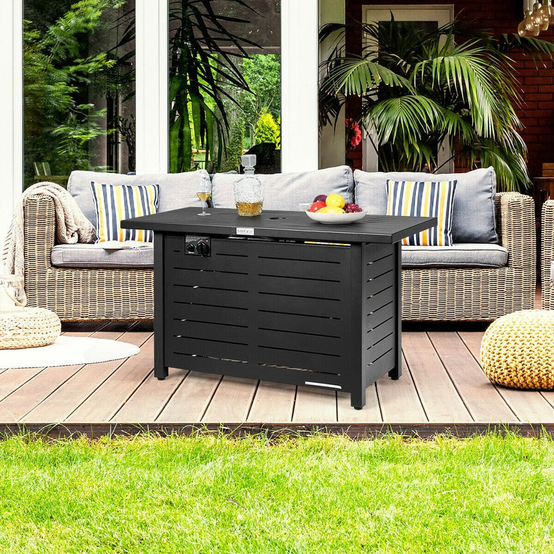 Propane Fire Pit Table, 42 Inch 60,000 BTU Rectangular Gas Fire Pit Table