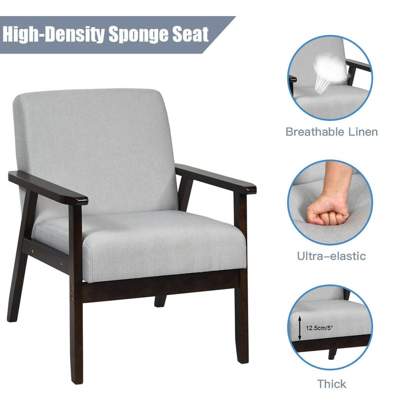 Mid-Century Modern Accent Chair for Living Room - Giantexus