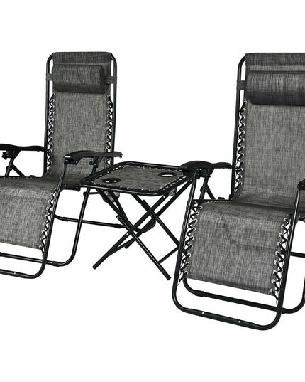 Giantex 3 PCS Zero Gravity Chair Patio Chaise Lounge Chairs, Beige