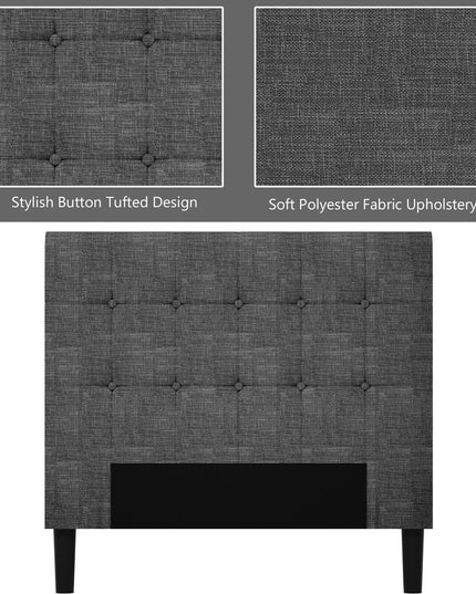 Platform Bed with Button Tufted Headboard | Upholstered Bed Frame