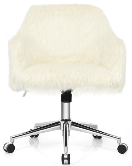 Fluffy Faux Fur Vanity Chair - Giantex