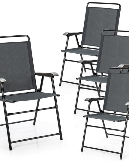 Set of 4 Folding Patio Chairs, Patio Dining Chairs