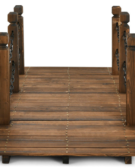 Giantex 5 ft Wooden Garden Bridge