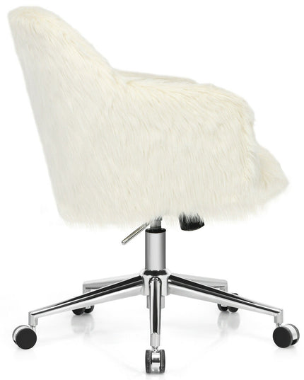 Fluffy Faux Fur Vanity Chair - Giantex