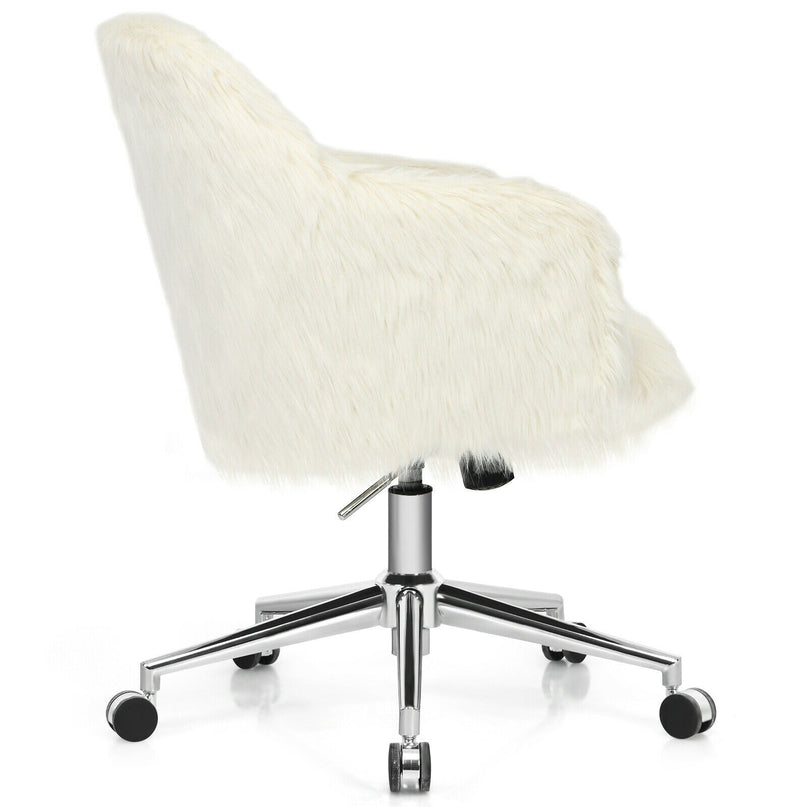 Fluffy Faux Fur Vanity Chair - Giantex