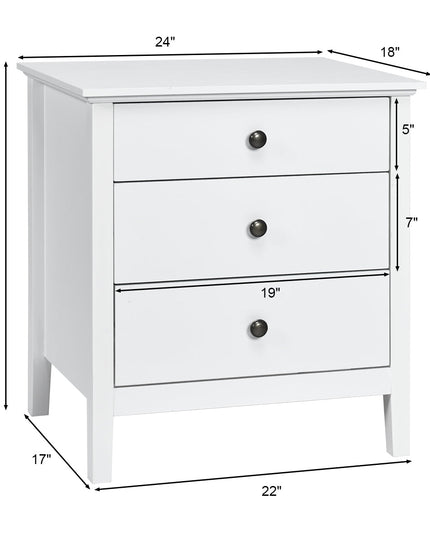 Giantex Nightstand with Drawers Solid Structure Side Table for Storage Bedroom