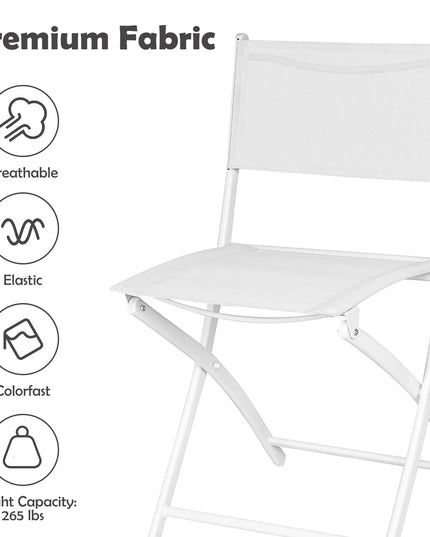 Giantex Bistro Table Set, 3 Piece Patio Bistro Set, Outdoor Folding Table and Chairs