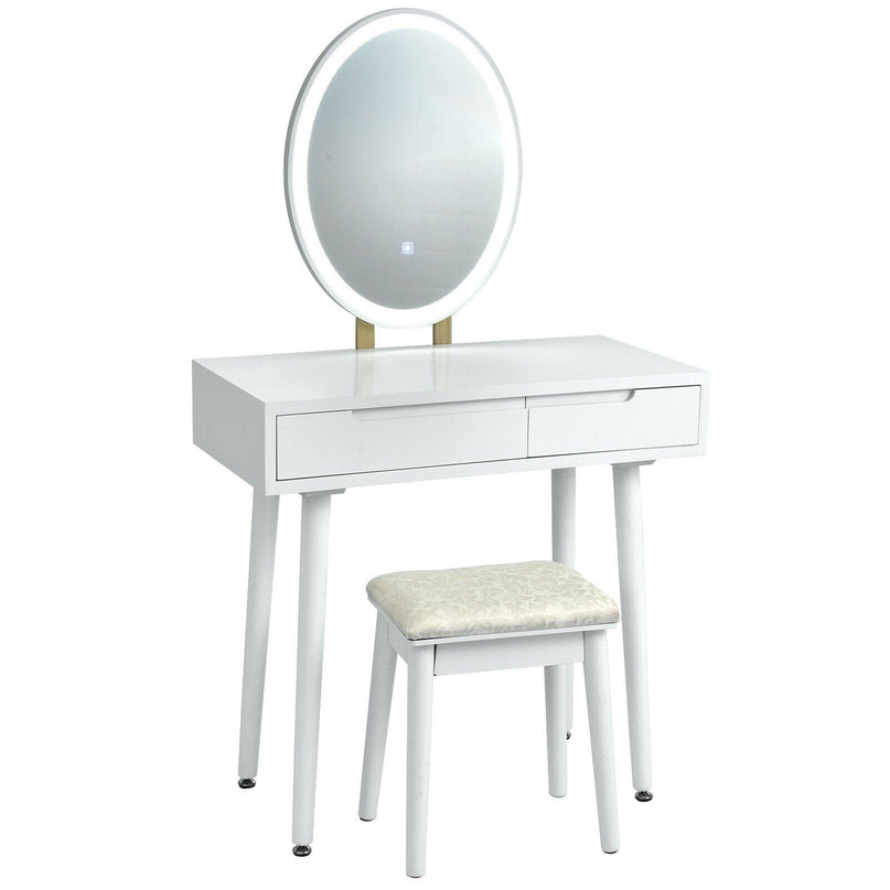 CHARMAID Vanity Set with Lighted Mirror - Giantexus