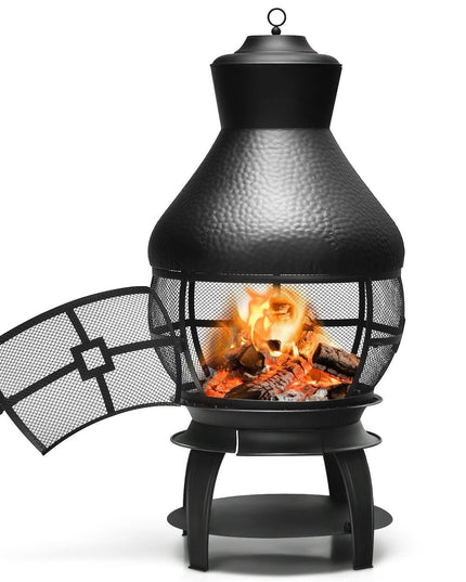 Wood Burning Chiminea, Heavy Duty Fireplace Wooden Chiminea Fire Pit