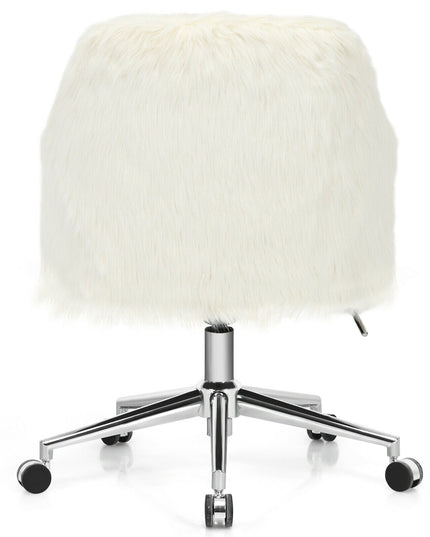 Fluffy Faux Fur Vanity Chair - Giantex