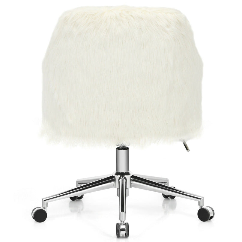 Fluffy Faux Fur Vanity Chair - Giantex