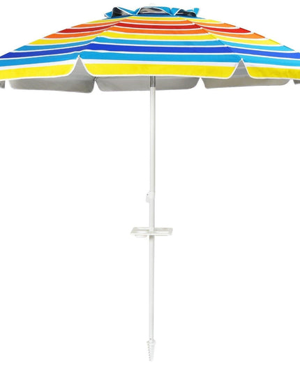Giantex 7.2 Ft Beach Umbrella, Patio Sunshade Umbrella with Sand Anchor & Cupholder - Giantexus