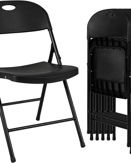 Giantex 4/6/8/12 Pack Plastic Folding Stackable Chair with Curved PP Seat