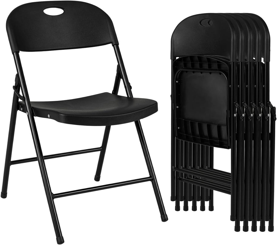 Giantex 4/6/8/12 Pack Plastic Folding Stackable Chair with Curved PP Seat