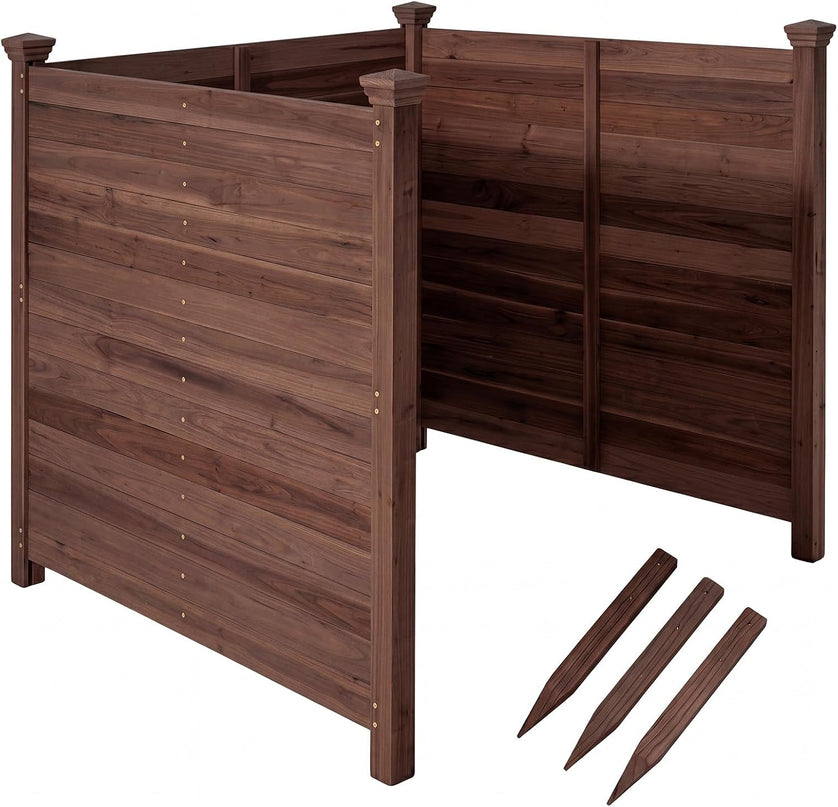 Giantex Wooden Privacy Fence with Stakes (47" W x 45.5" H)