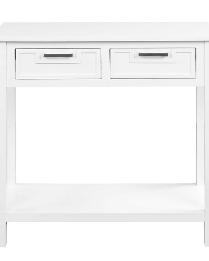 Console Sofa Table with 2 Drawers and Bottom Shelf