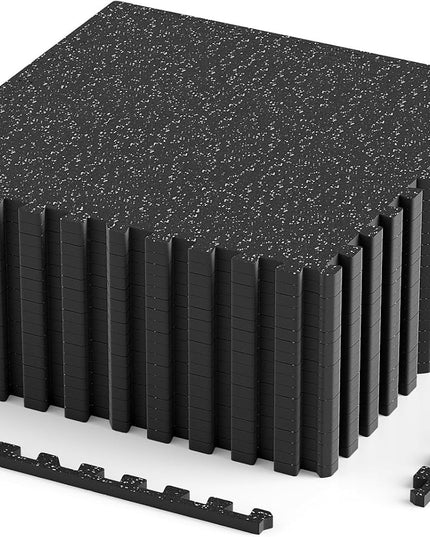 Giantex 0.4" Thick 24"x24" Interlocking Rubber Gym Floor Mats