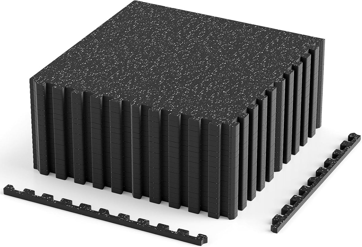 Giantex 0.4" Thick 24"x24" Interlocking Rubber Gym Floor Mats