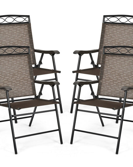 Set of 2 or 4 Patio Chairs, Outdoor Folding Lawn Chairs for Beach
