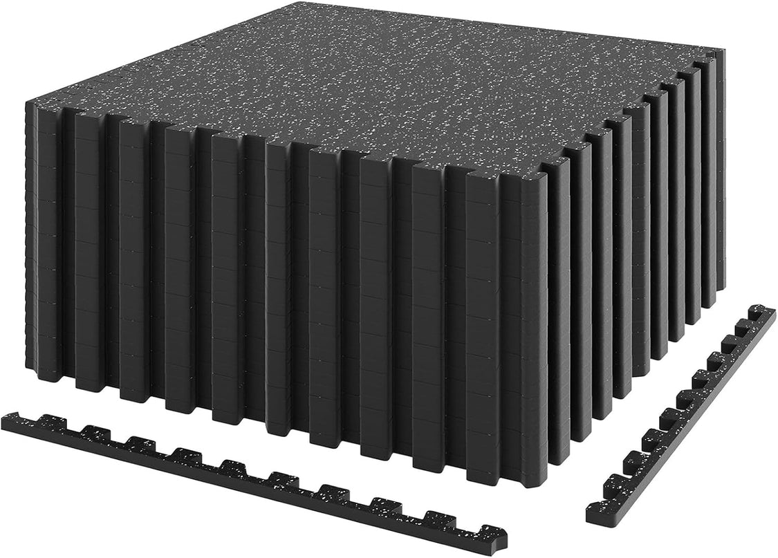 Giantex 0.4" Thick 24"x24" Interlocking Rubber Gym Floor Mats