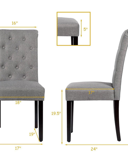 Upholstered Accent Dining Chairs Set of 2 - Giantexus