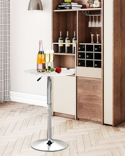 Round Pub Table Height Adjustable, 360 Swivel Cocktail Pub Table