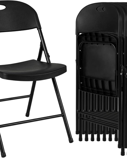 Giantex 4/6/8/12 Pack Plastic Folding Stackable Chair with Curved PP Seat