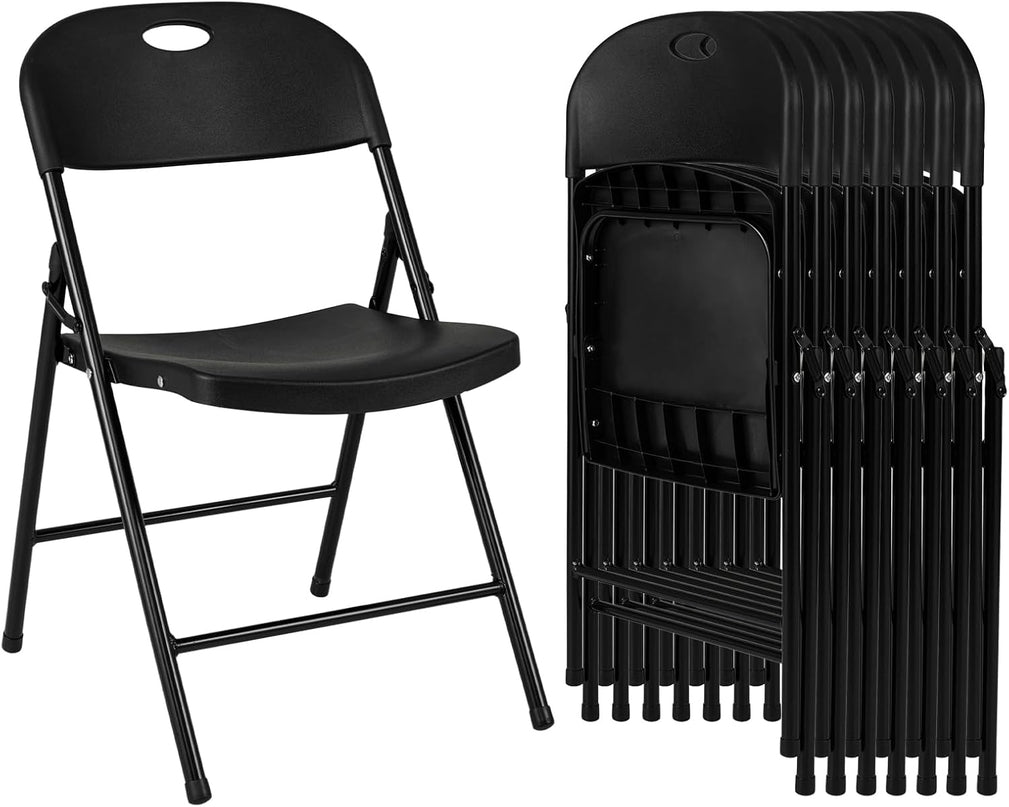 Giantex 4/6/8/12 Pack Plastic Folding Stackable Chair with Curved PP Seat