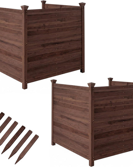 Giantex Wooden Privacy Fence with Stakes (47" W x 45.5" H)