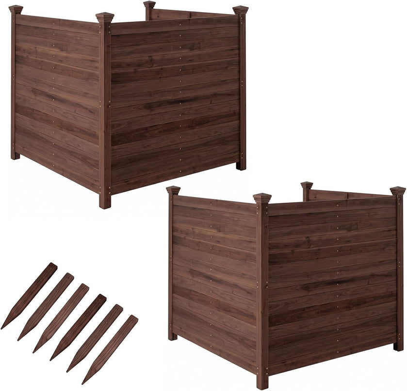 Giantex Wooden Privacy Fence with Stakes (47" W x 45.5" H)