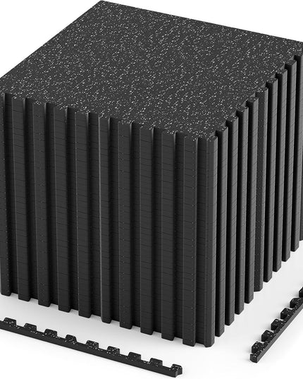 Giantex 0.4" Thick 24"x24" Interlocking Rubber Gym Floor Mats