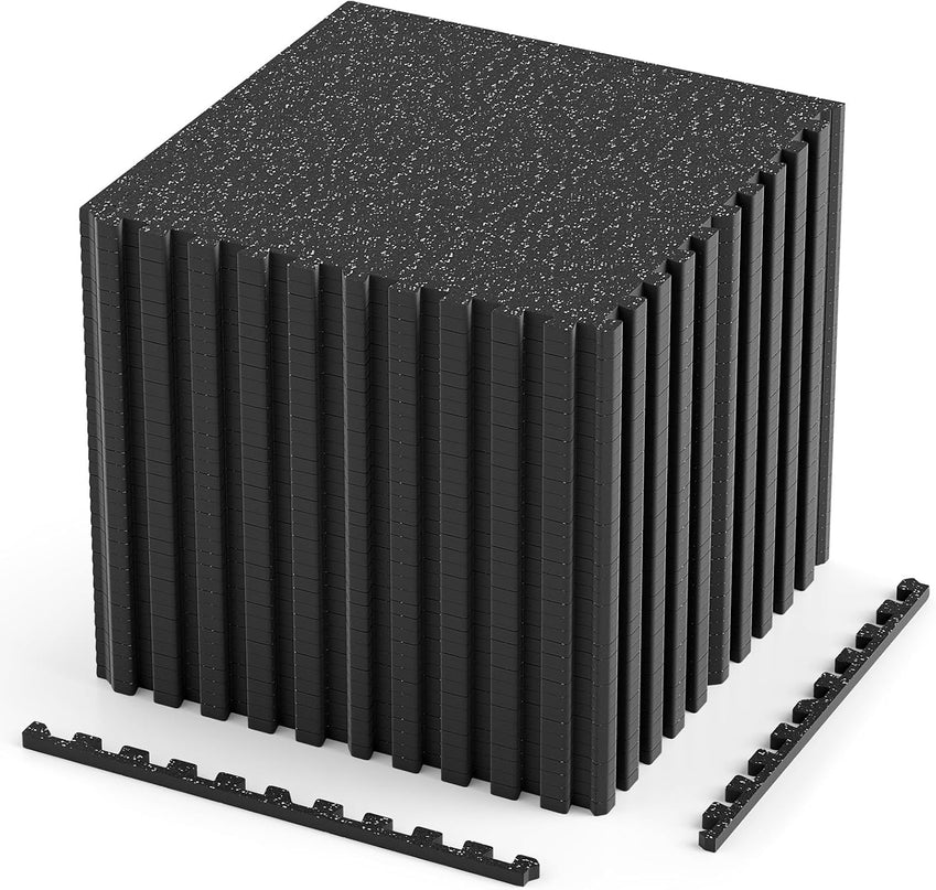 Giantex 0.4" Thick 24"x24" Interlocking Rubber Gym Floor Mats