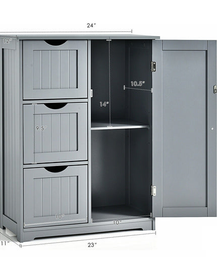 Bathroom Floor Cabinet, Wooden Storage Cabinet - Giantexus