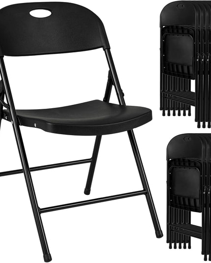 Giantex 4/6/8/12 Pack Plastic Folding Stackable Chair with Curved PP Seat
