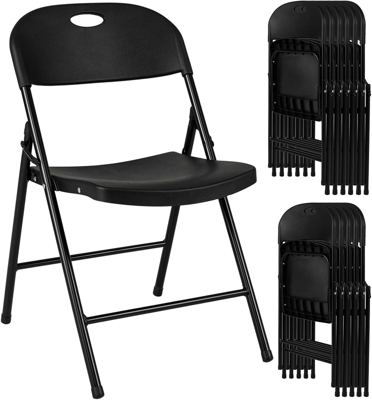 Giantex 4/6/8/12 Pack Plastic Folding Stackable Chair with Curved PP Seat
