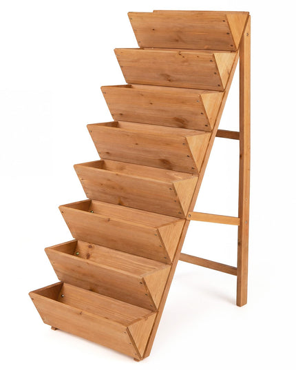 Giantex 8-Tier Wooden Vertical Raised Garden Bed with Legs for Herbs Vegetables Fruits (1/2)