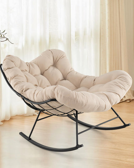 Giantex Indoor Oversized Egg Papasan Chair with Padded Cushion 450 lbs Capacity